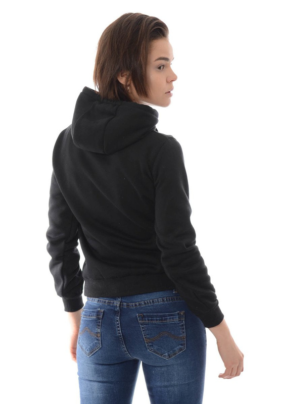 Damska Bluza Bawełniana Z Kapturem Czarna