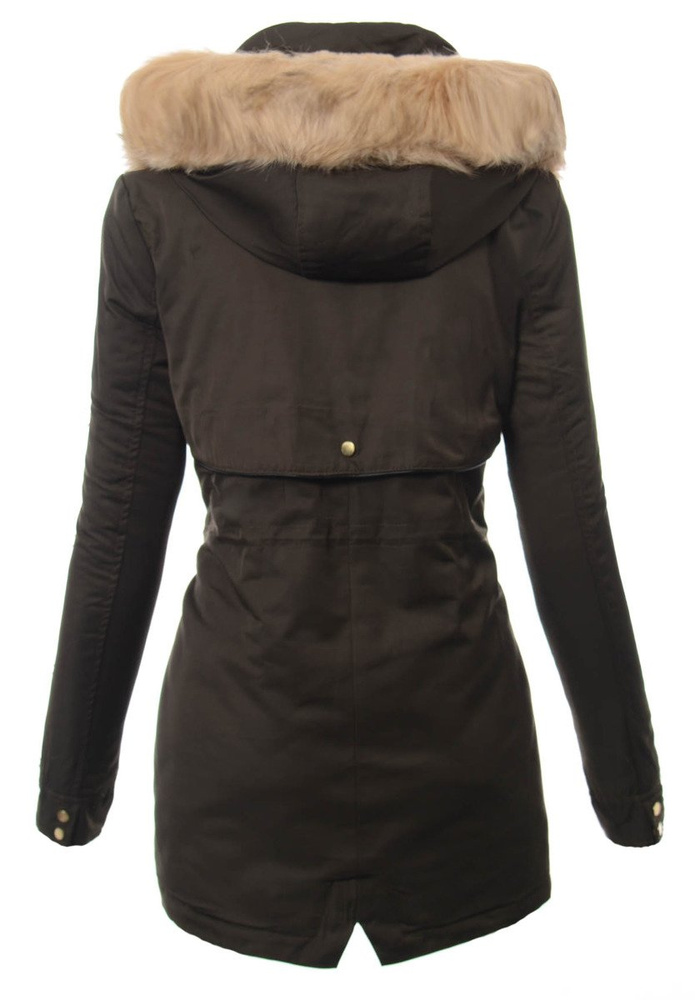 Damska Kurtka Parka Ortalionowa Zimowa Zielona