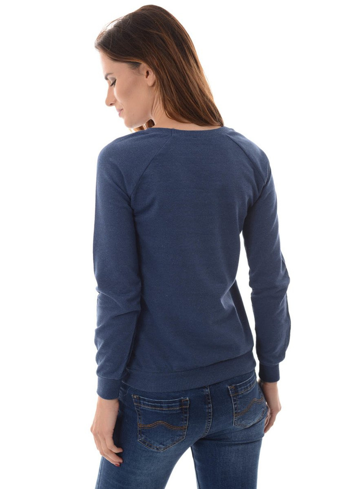 Damska Bluza Bawełniana Nadruk FOLLOW YOUR DREAMS Granatowa