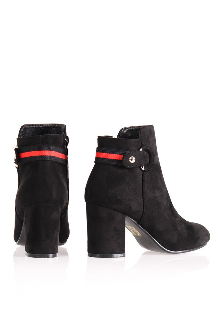 Damskie Botki Na Obcasie Czarne