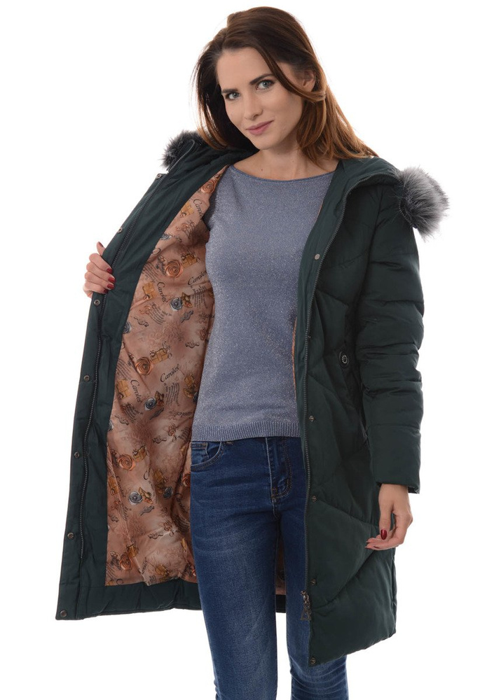 Damska Zimowa Kurtka Ortalionowa Zielona