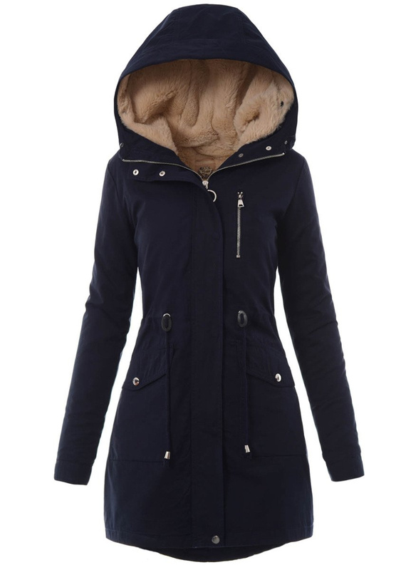 Damska Kurtka Parka Zimowa 2w1 Lidia Granatowa