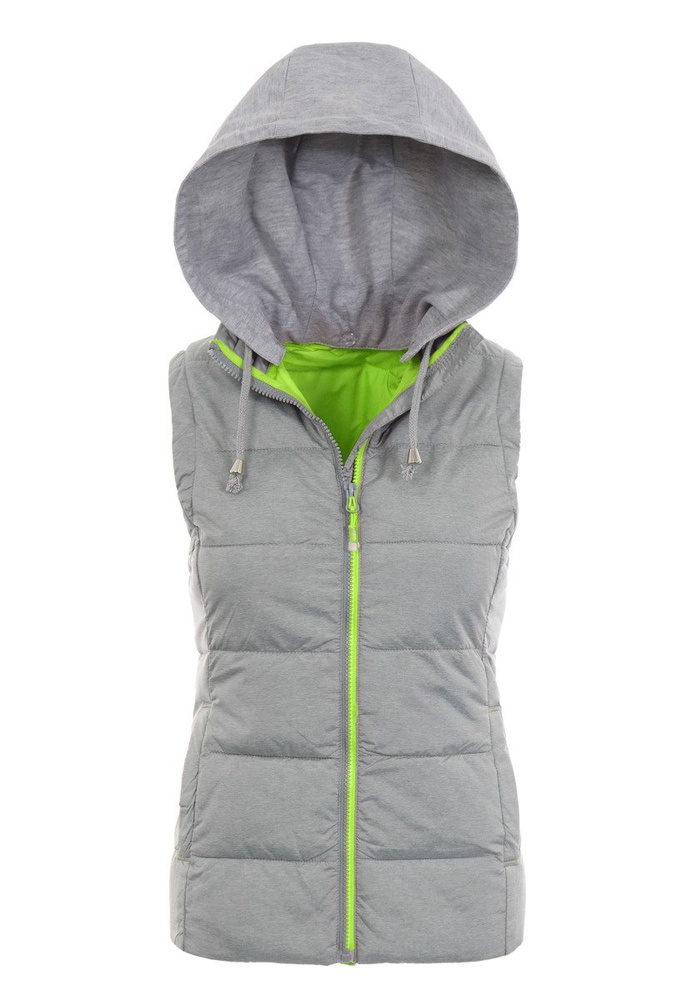 Damska Kamizelka Bezrękawnik Renata Szaro-Zielona