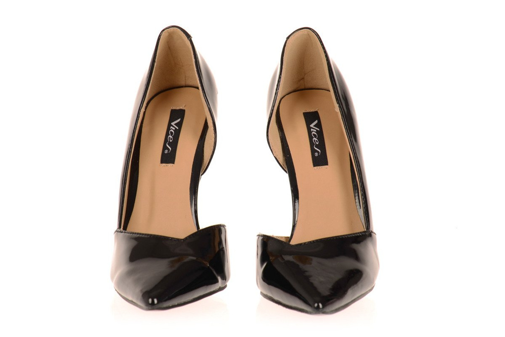 Asymetryczne Czółenka Szpilki Szpic Czarne