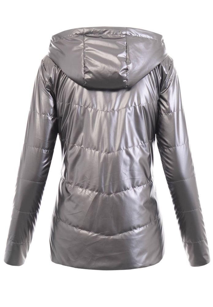 Damska Wiosenna Kurtka Dwustronna Iwona Grafitowa