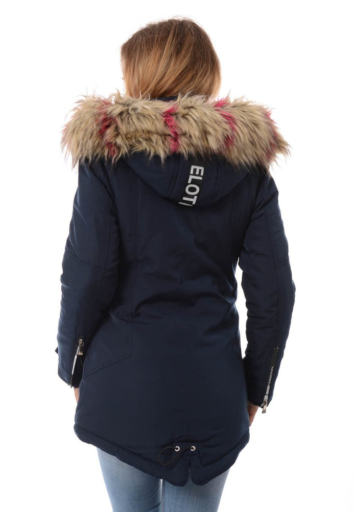 Damska Zimowa Ortalionowa Kurtka Alma Granatowa