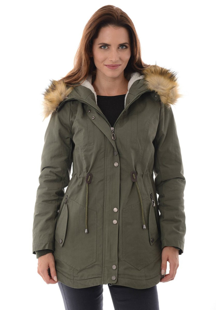 Damska Kurtka Parka Zimowa Adelina Zielona