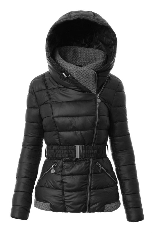 Damska Zimowa Ortalionowa Kurtka Alisa Czarna