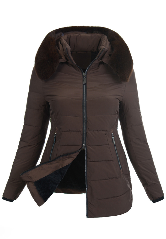 Damska Kurtka Zimowa Debora Brązowa