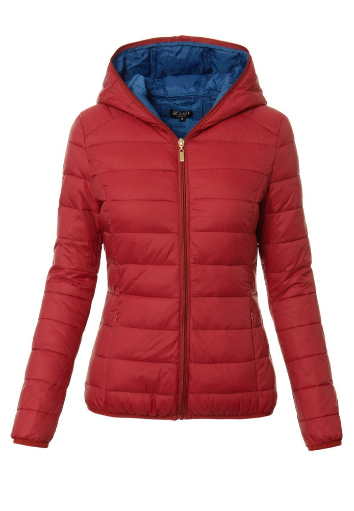 Damska Kurtka Ortalionowa Jesienna Bordowa