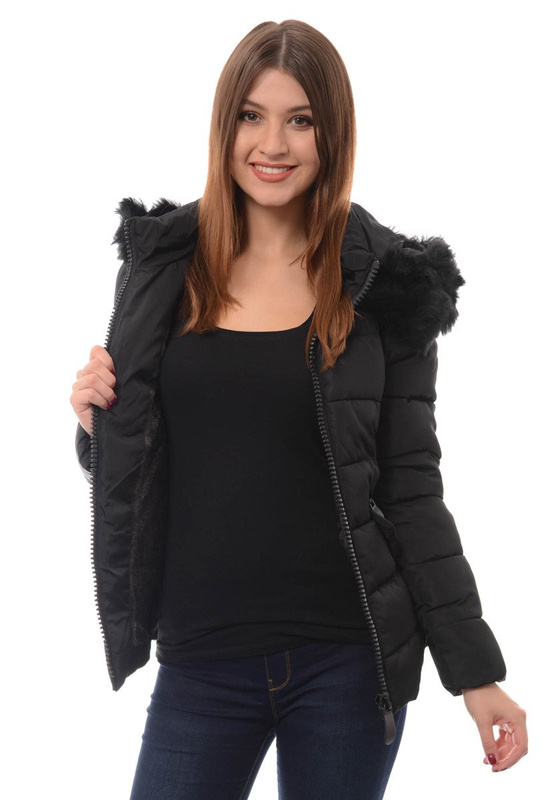 Damska Zimowa Kurtka Ortalionowa Sonia Czarna