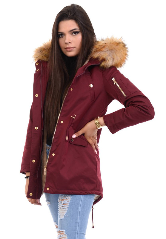 Parka Zimowa Pola Bordowa