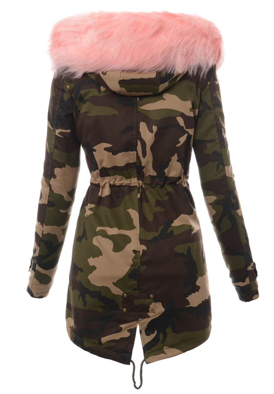 Damska Zimowa Kurtka Parka Lidia Moro Z Różowym Futerkiem