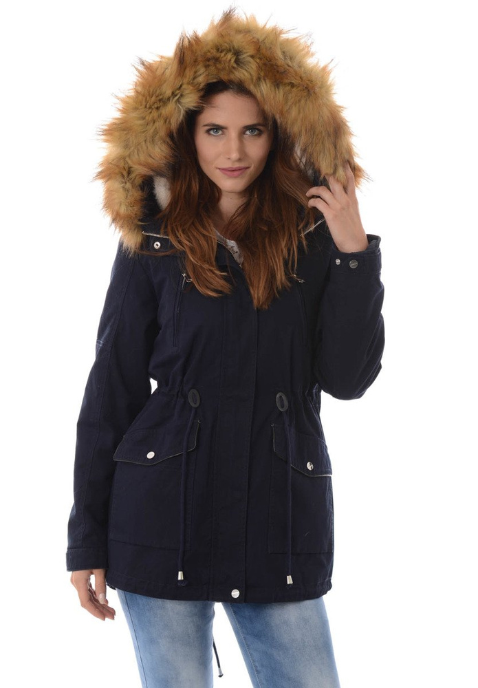 Damska Kurtka Parka Zimowa 2w1 Amira Granatowa