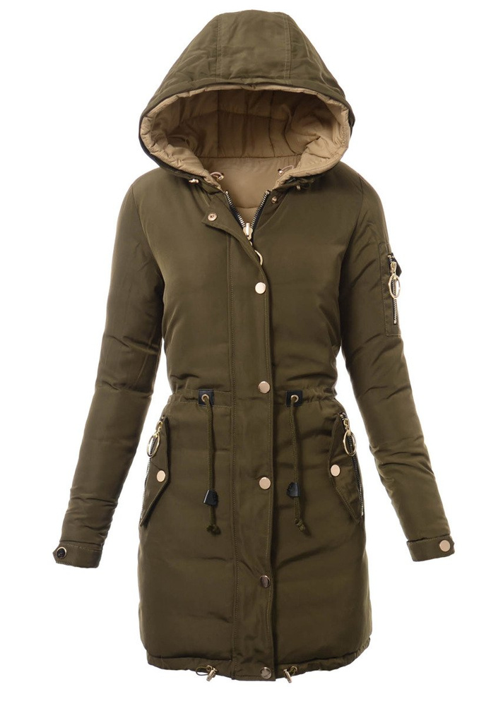 Damska Dwustronna Zimowa Kurtka Ortalionowa Zielona
