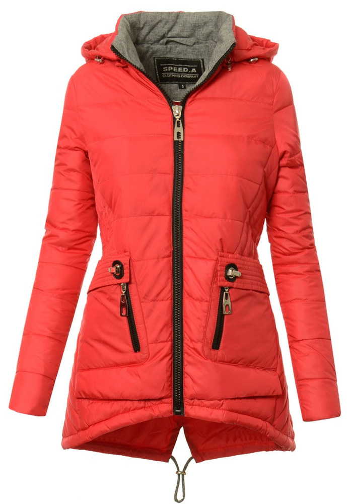 Damska Jesienna Wiosenna Kurtka Zoja Czerwona