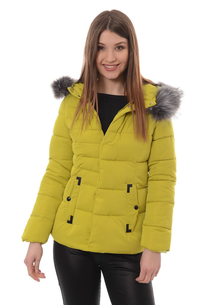 Damska Zimowa Kurtka Ortalionowa Żółta