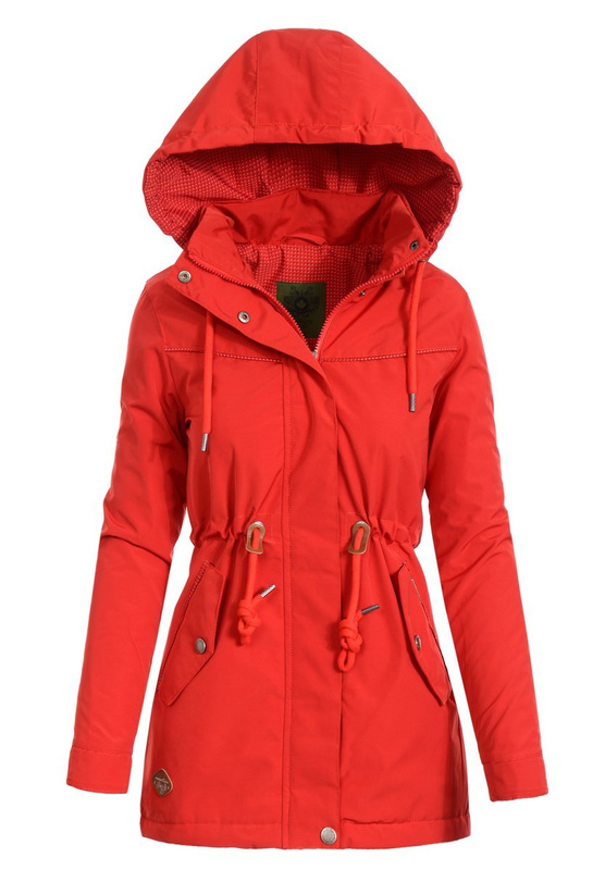 Damska Parka Wiosenna Czerwona