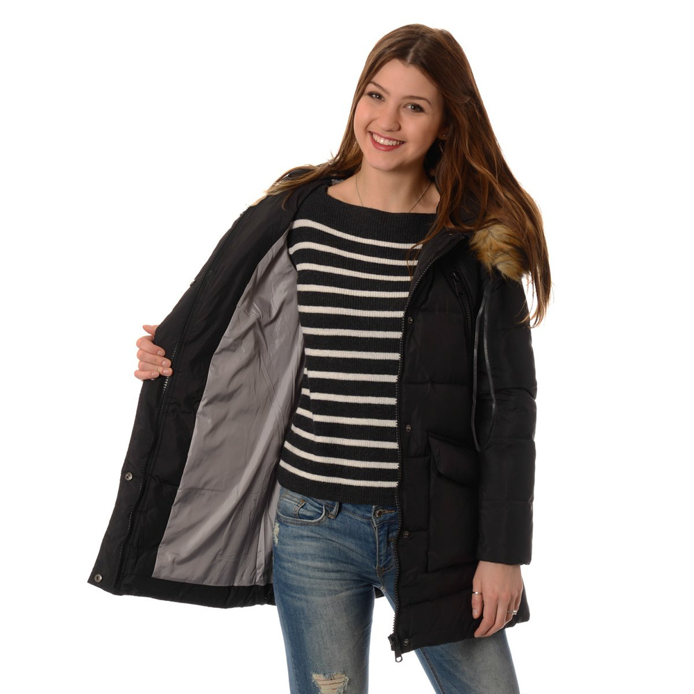 Damska Puchowa Kurtka Zimowa Inez Czarna