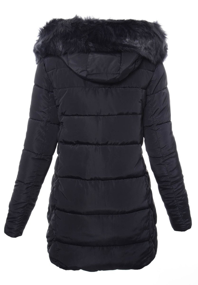 Damska Długa Zimowa Kurtka Ortalionowa Elena Granatowa