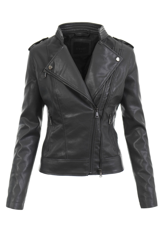 Damska Kurtka Ramoneska Emilia Grafitowa