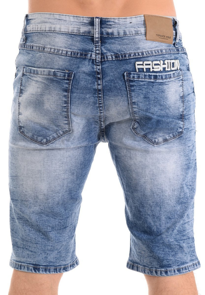 Męskie Spodenki Jeansowe Niebieskie