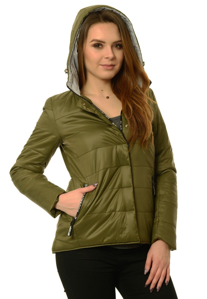 Damska Jesienna Wiosenna Kurtka Paula Oliwkowa