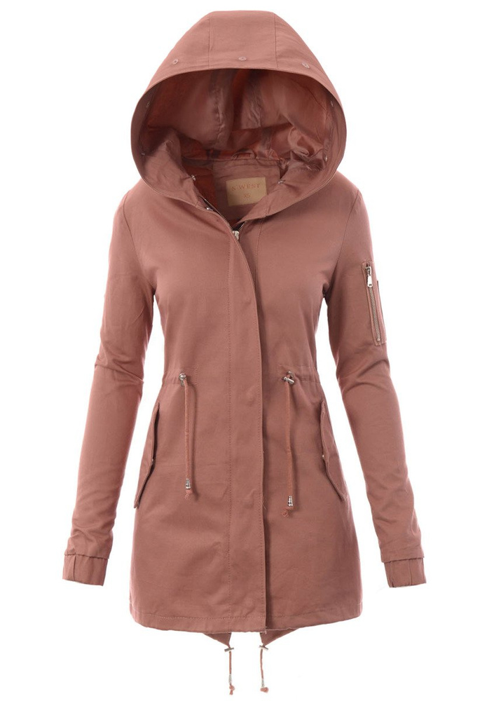 Piękna Damska Kurtka Parka 2w1 Emilia Różowa