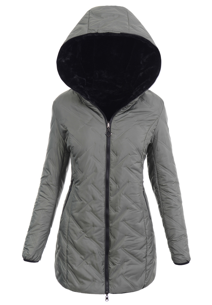 Damska Kurtka Dwustronna Zimowa Damiana Zielona