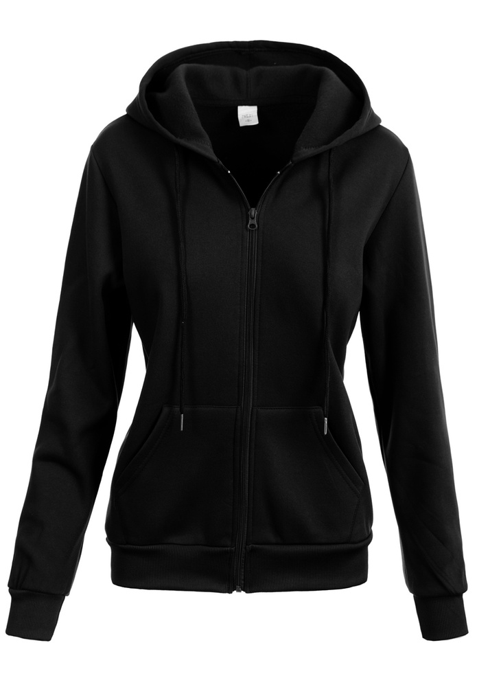 Damska Bluza Z Kapturem Rozsuwana Czarna