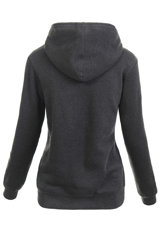 Damska Bluza Z Kapturem Kangurka Grafitowa