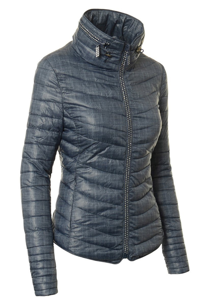 Damska Jesienna Wiosenna Kurtka Ortalionowa Granatowa Melanż