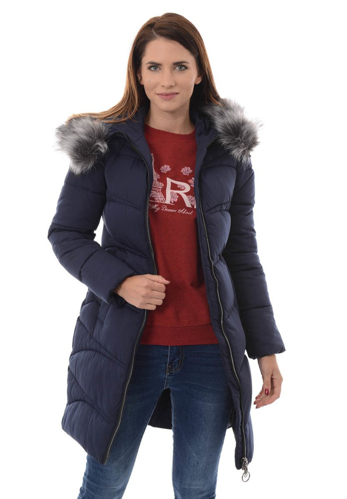 Damska Zimowa Kurtka Ortalionowa Klementyna Granatowa
