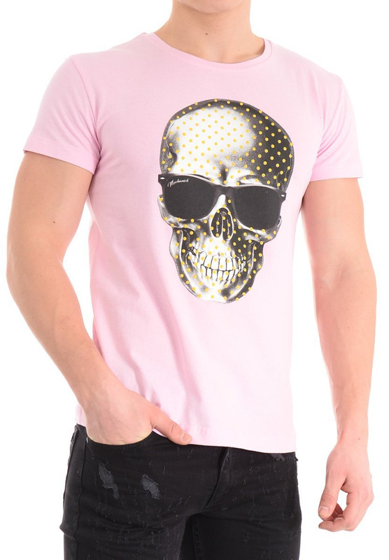 Męska Koszulka T-Shirt Nadruk Różowa