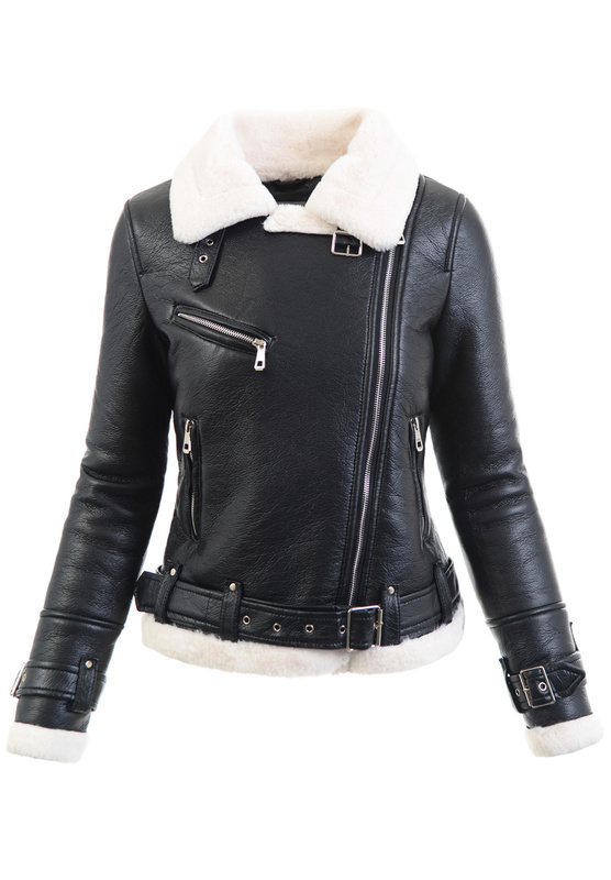 Damska Zimowa Kurtka Kożuszek Aurora Czarna