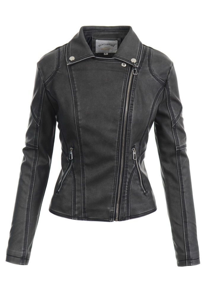 Damska Kurtka Ramoneska Eliza Popielata