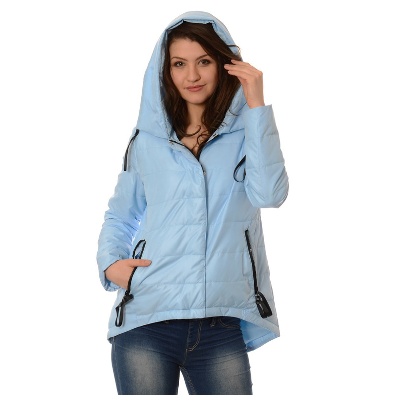 Kurtka Przejściowa Damska Asymetryczna Anna Błękitna