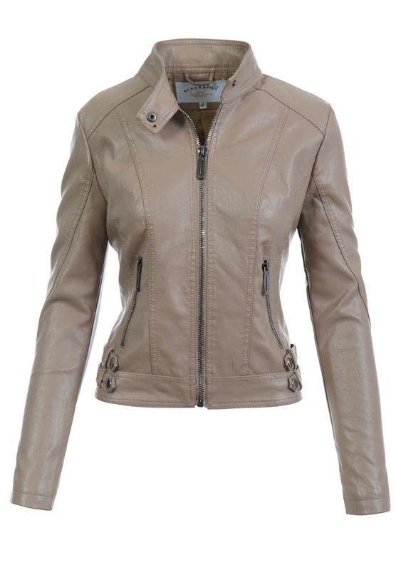 Damska Kurtka Ramoneska Pamela Jasno Brązowa