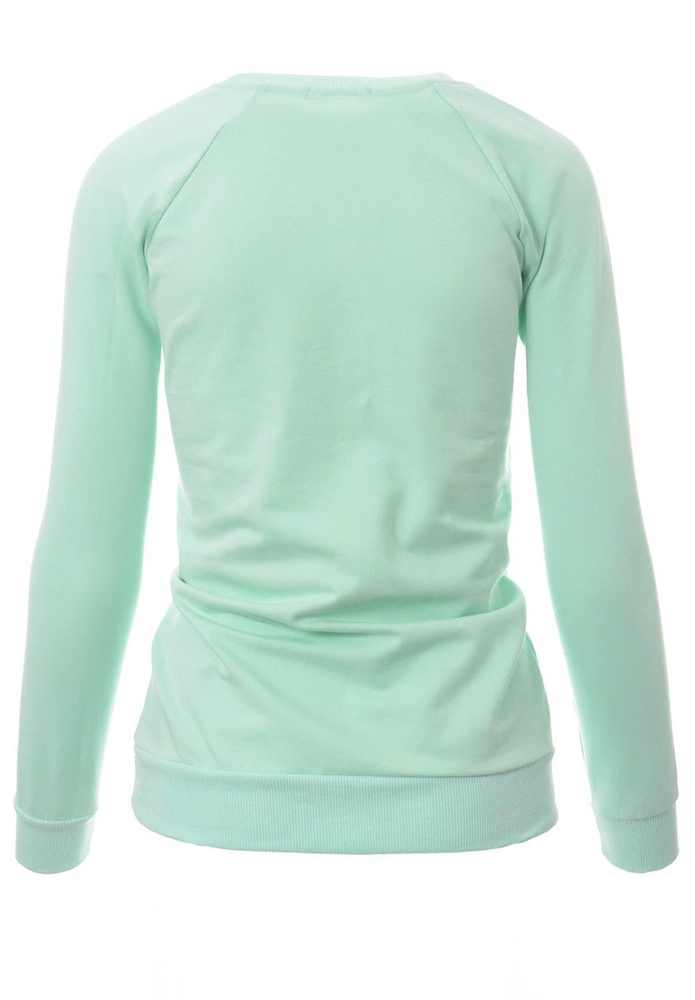 Damska Bluza Bawełniana Nadruk Papuga Miętowa