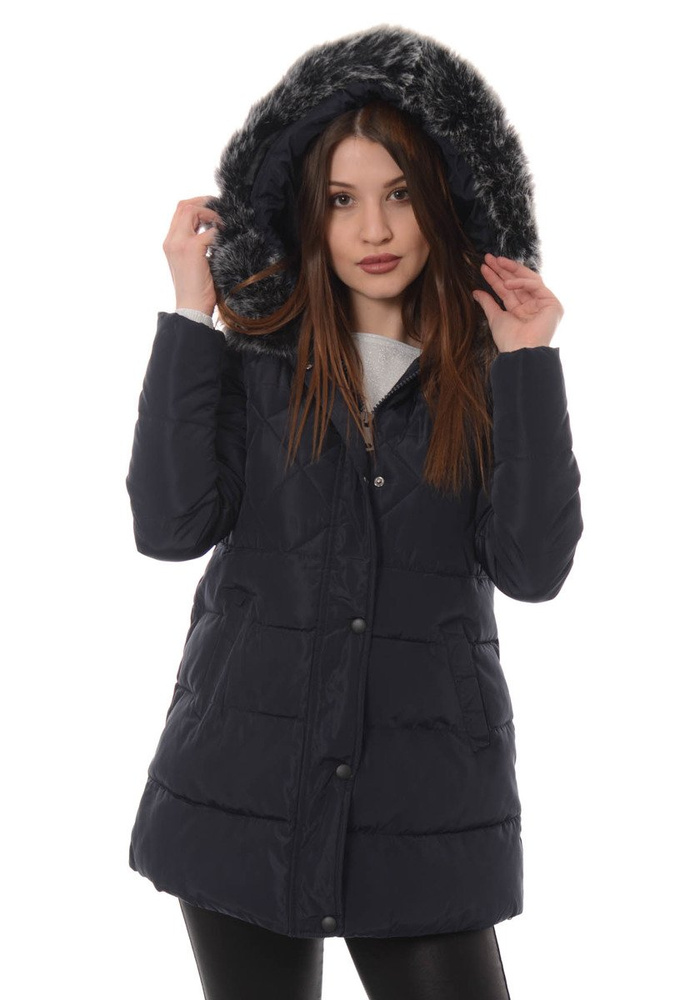 Damska Zimowa Kurtka Ortalionowa Granatowa