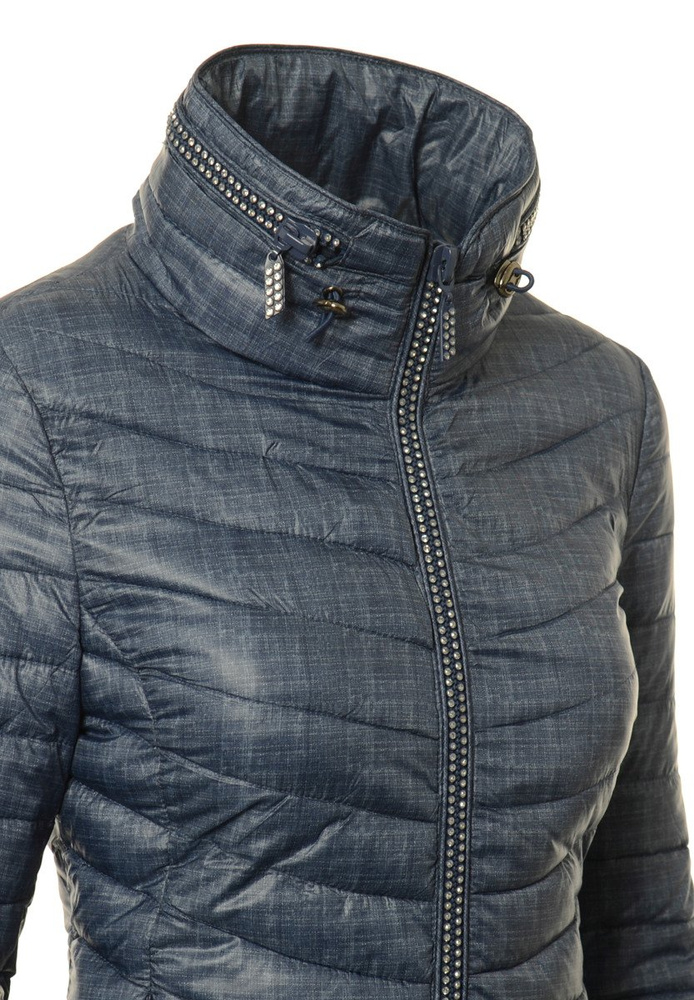 Damska Jesienna Wiosenna Kurtka Ortalionowa Granatowa Melanż