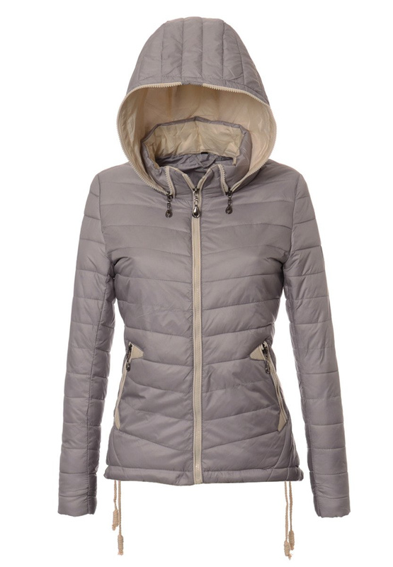 Damska Jesienna Kurtka Ortalionowa Eva Szara