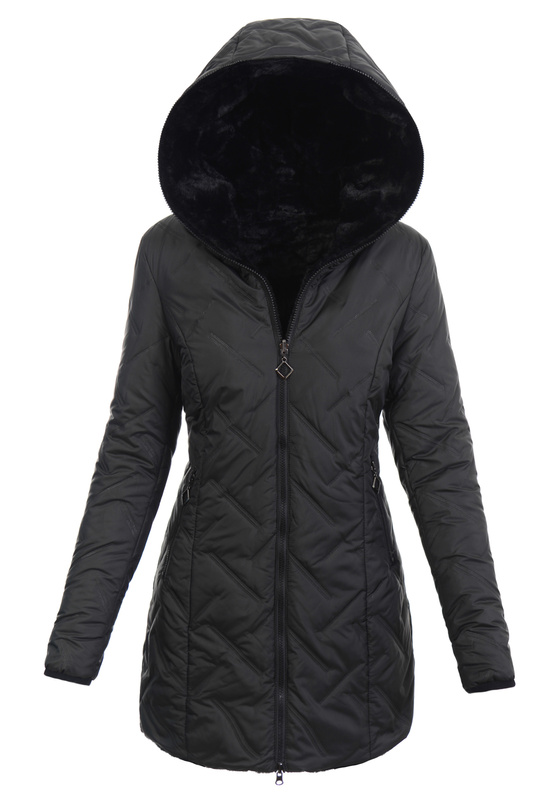Damska Kurtka Dwustronna Zimowa Damiana Czarna