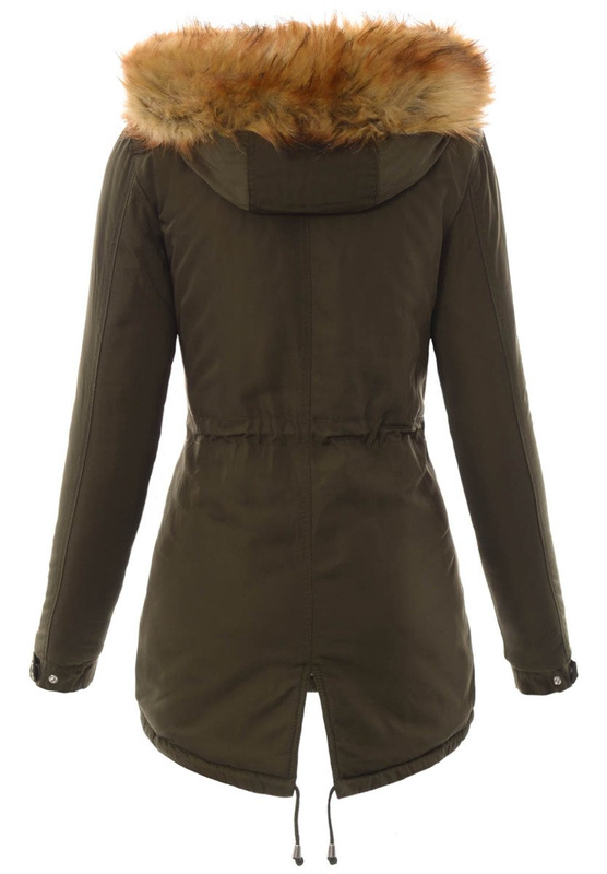 Damska Kurtka Parka Ortalionowa Zimowa Zielona