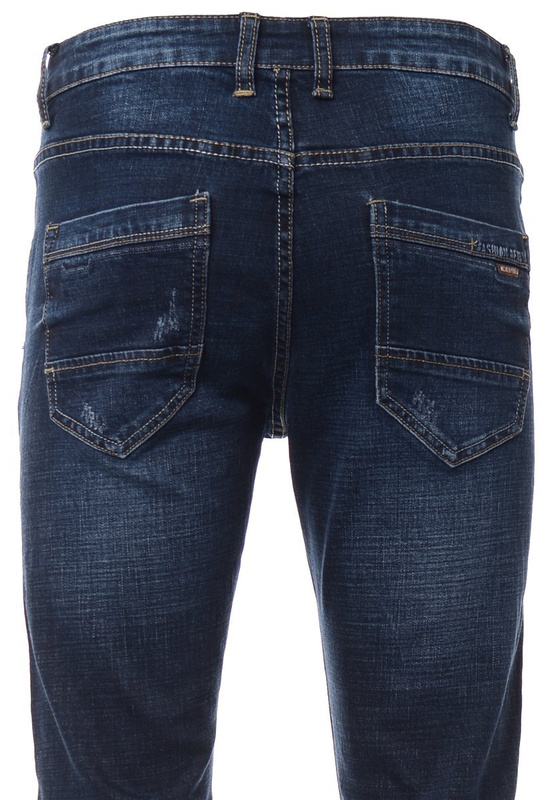 Męskie Spodnie Jeansowe Granatowe