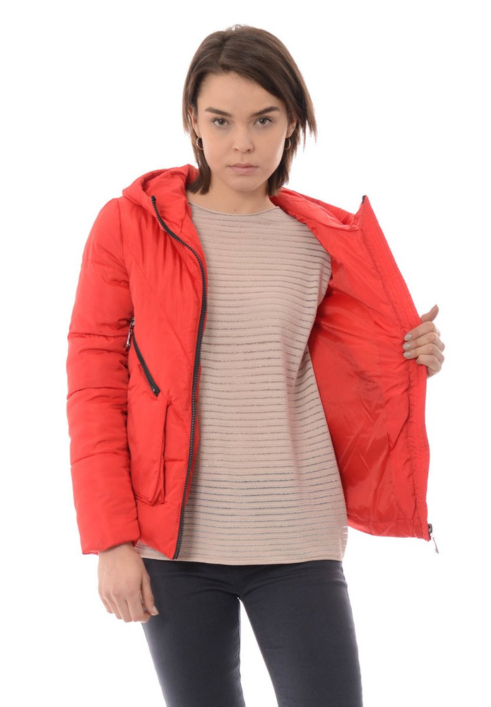 Damska Zimowa Kurtka Ortalionowa Ludmiła Czerwona