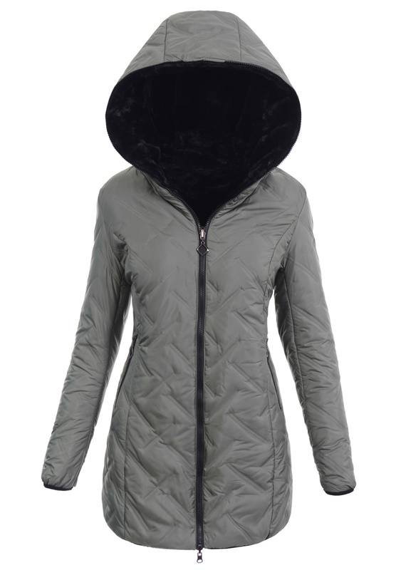 Damska Kurtka Dwustronna Zimowa Damiana Zielona