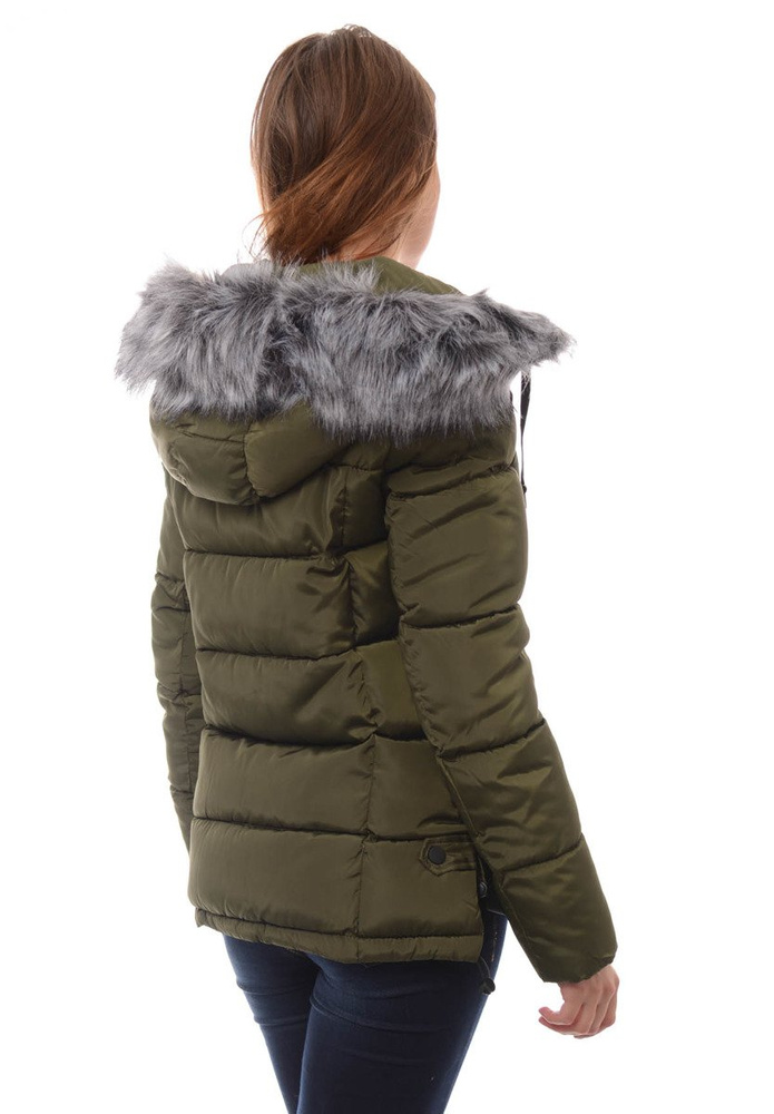 Damska Zimowa Kurtka Ortalionowa Zielona