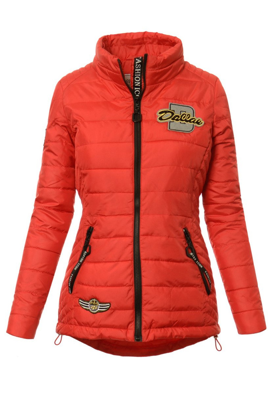 Damska Jesienna Wiosenna Kurtka Mery Czerwona