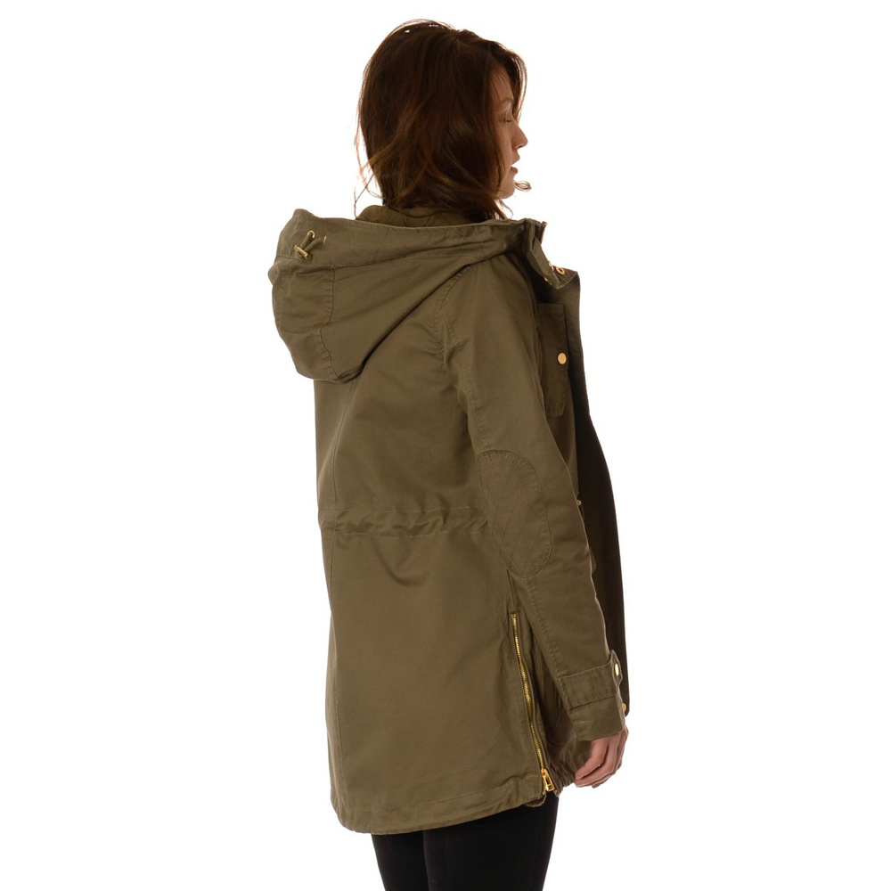 Damska Wiosenna Parka Zielona